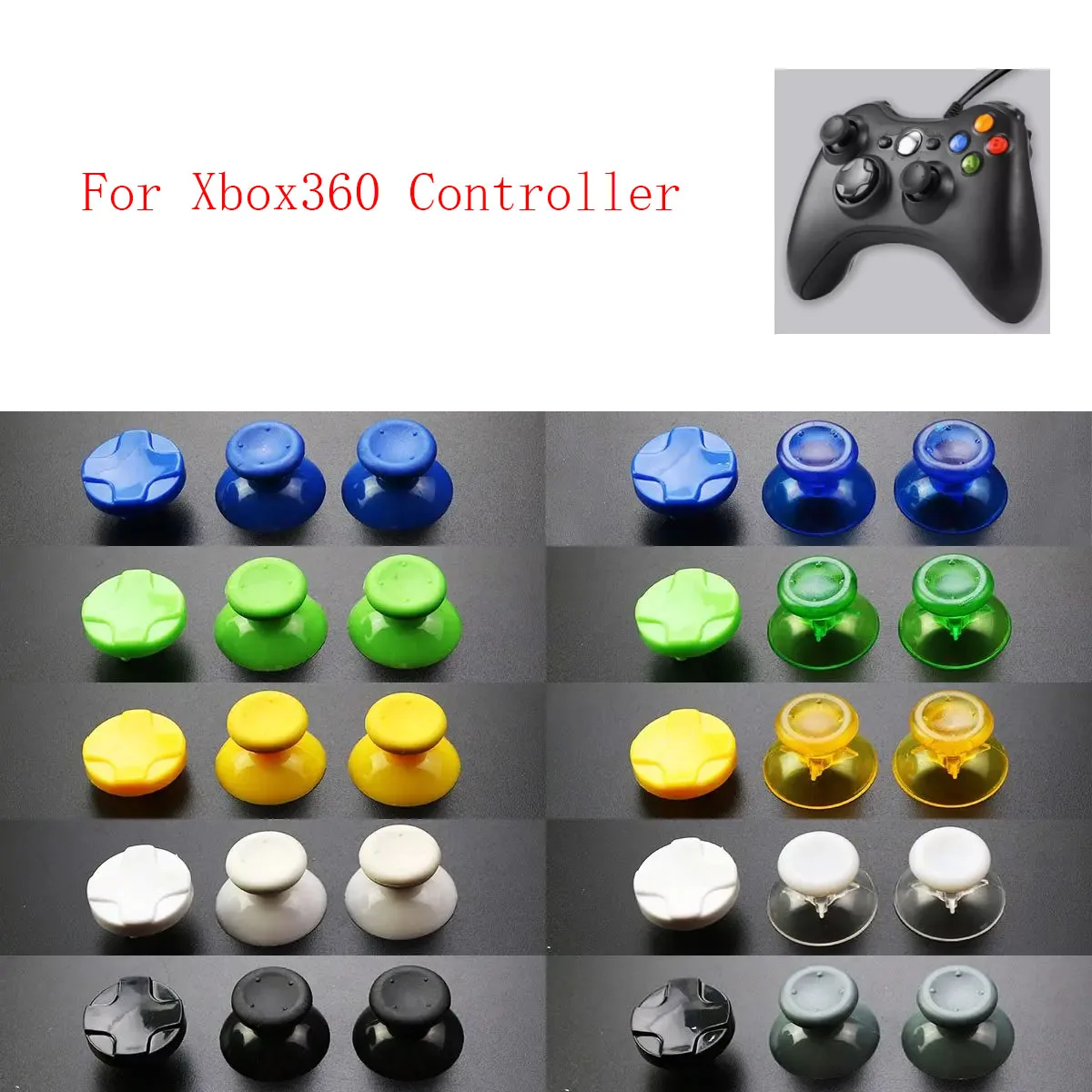 1set =3pcs Thumbsticks Thumb Joystick Stick Cap W/ Cross Buttons D pad D-pad Replacement for Xbox 360 Controller