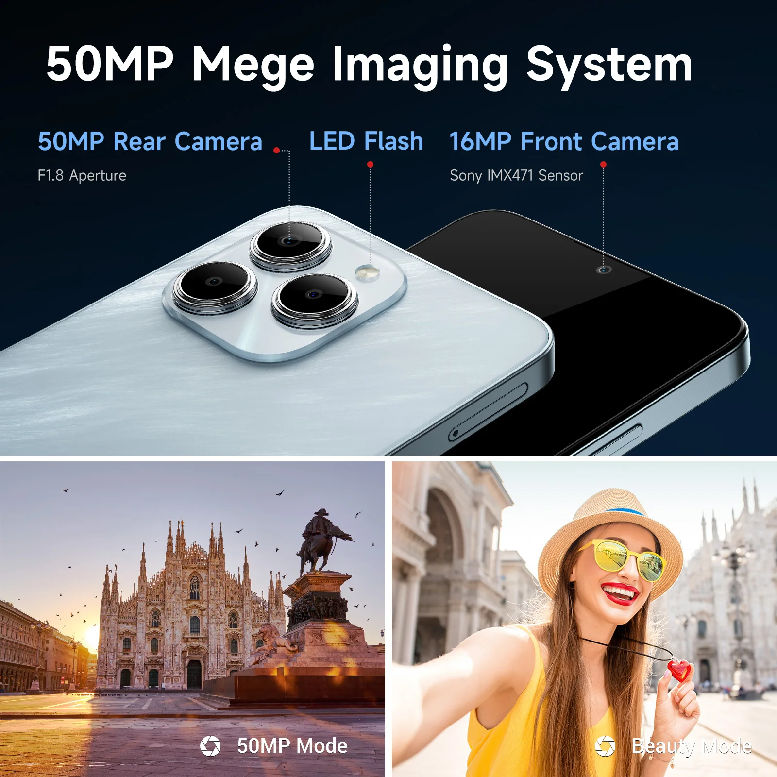 Fossibot S2 Smartphone 5000mAh Battery 50MP Main Camera UP to 20GB+256GB Phone Helio G85 Octa-core Android 14 NFC Cell Phone