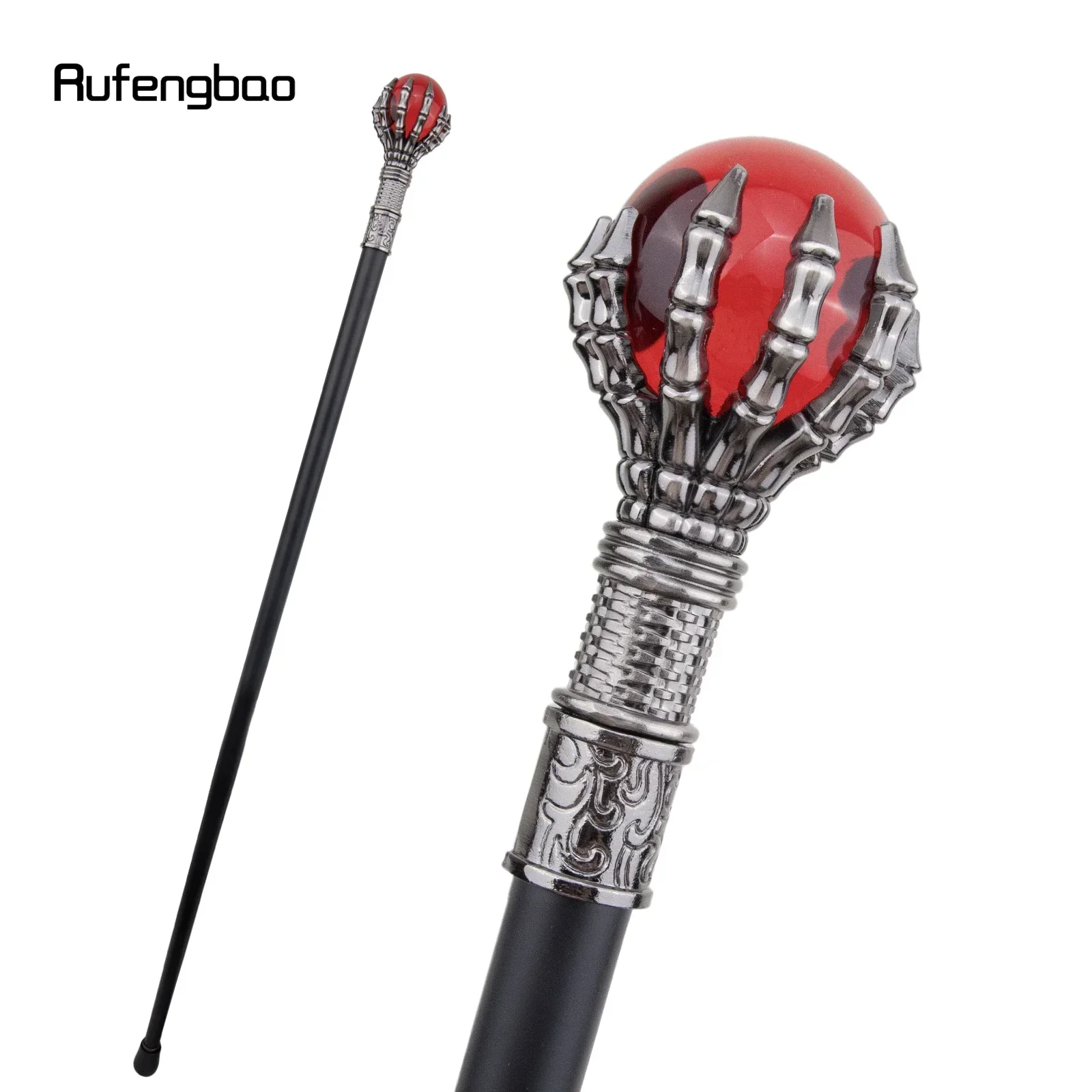 

Red Glass Ball Single Joint Fashion Walking Stick Decorative Vampire Cospaly Party Walking Cane Halloween Crosier 93cm