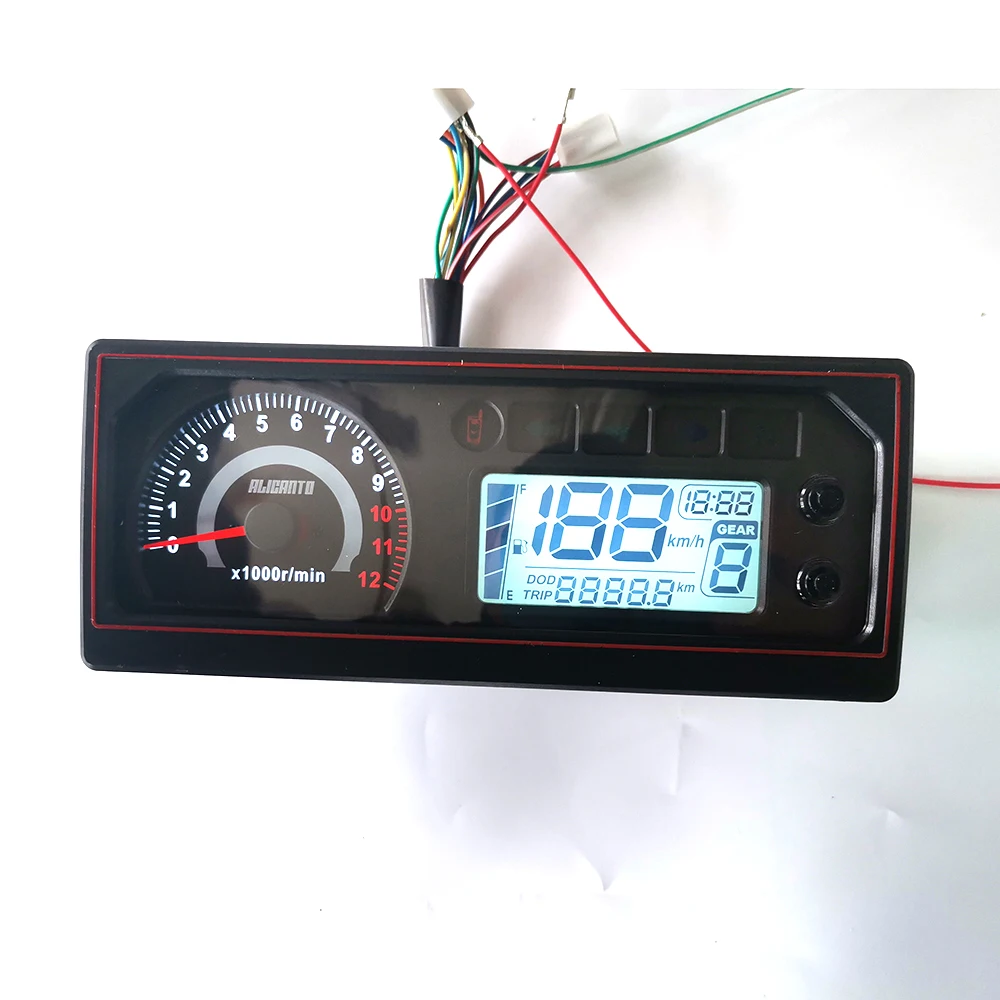 10000RPM Motorcycle Speedometer Tachometer Fuel Meter Dashboard Gauges Dial Odometer LCD Digital Indicator Moto Accessories