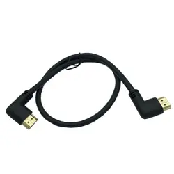 HD-2.0 4K 3D Dual 90 Degree Left Angled HD-Male To Right Angled HDMI-compatible Male HDMI Cable For DVD PS3 PC 15cm-100cm