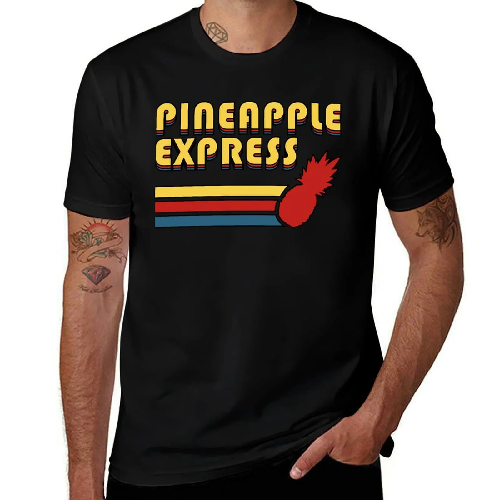 Retro Vintage Pineapple Comedy Movie Express Animal T-Shirt aesthetic clothes man t shirt men t shirt