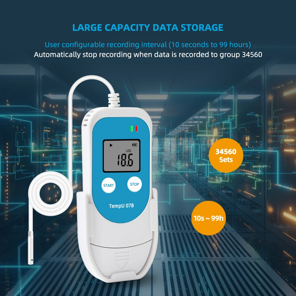 Imagem -03 - Yieryi U07b Usb Temperatura Data Logger Drogas Transporte Refrigerado com 34560 Pontos Gravação Reutilizável rh Temp Recorder