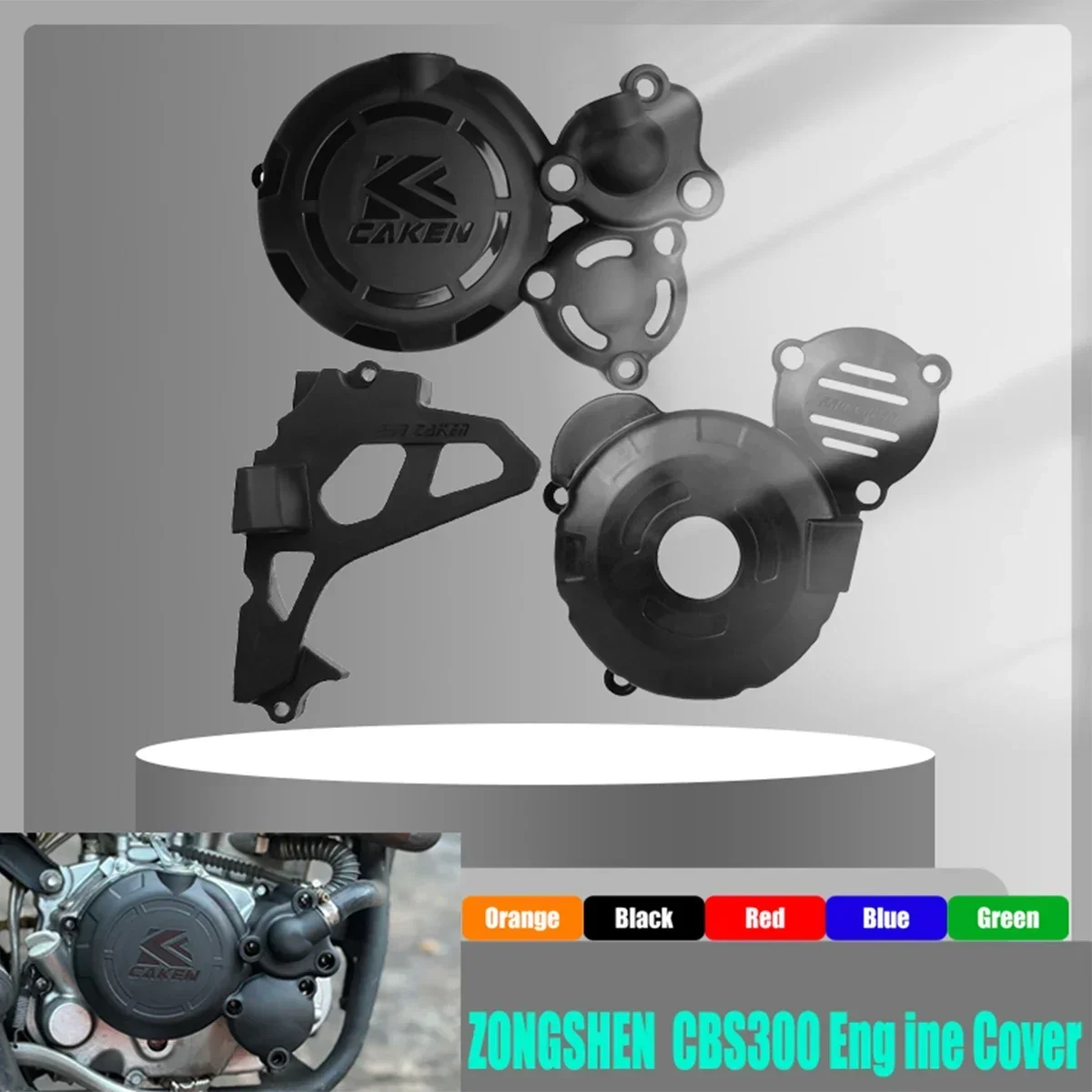 Motorcycle Engine Cover Clutch Cap Magneto Water Pump Guard Crankcase Ignition Protector For ZONGSHEN CBS300 KEWS ZUMA AJ1 NB300