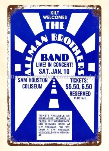 1976  Houston Texas Concert metal tin sign home wall decor