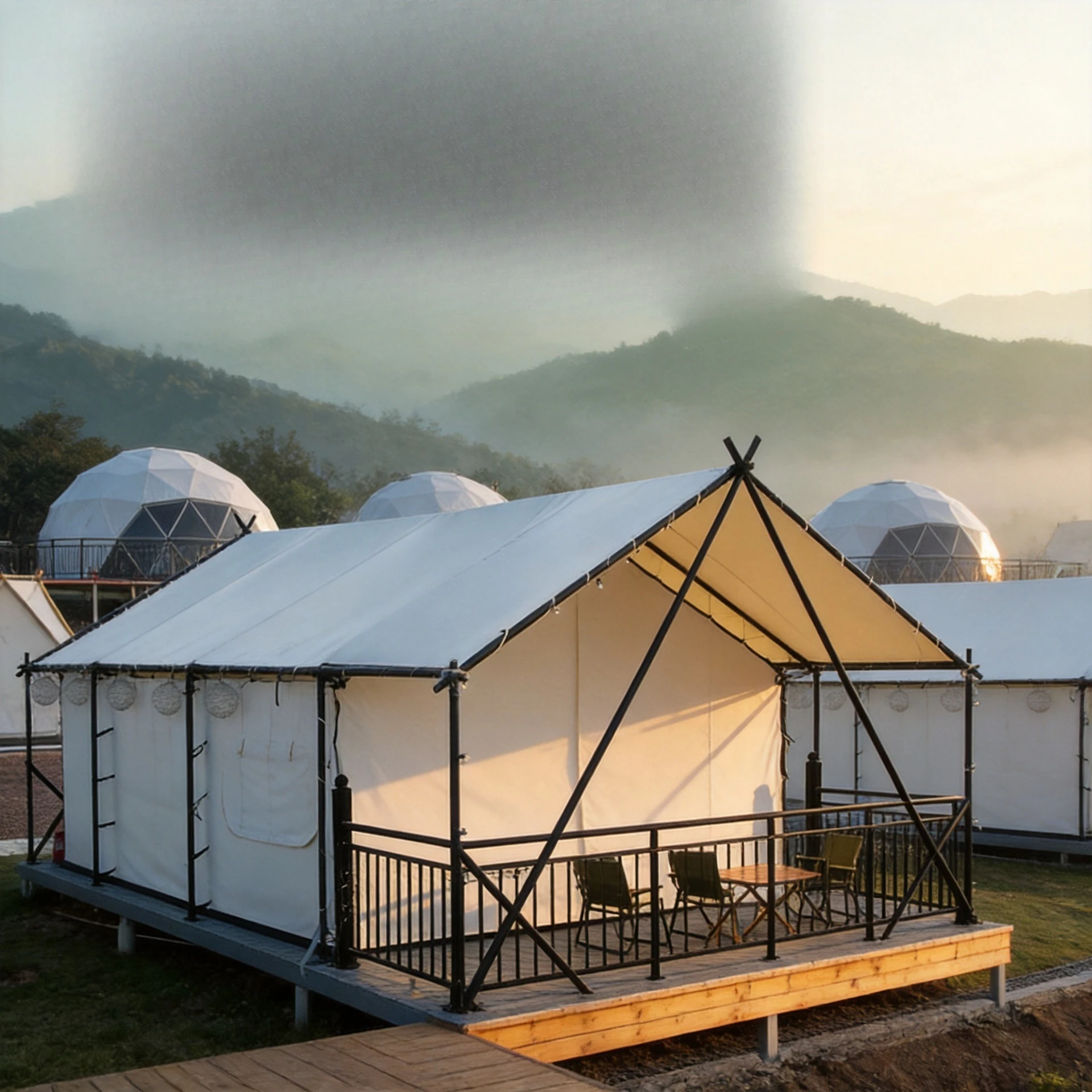 Outdoor Hotel Tent Roof Steel Structure Homestay Team Building Resort Camp Wild Luxury Tent Tent