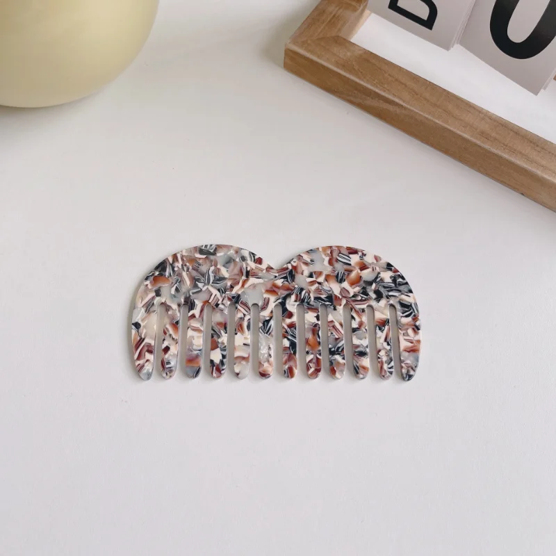 New hot selling acetic acid plate hair comb anti-static hair comb wide teeth portable comb marble hairdressing