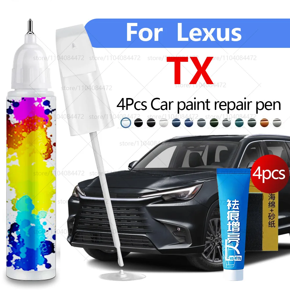 

Ручка для ремонта автомобильной краски для Lexus TX, аксессуары для ремонта царапин, 4 шт., серебристый, 1J7, серый, 1L1, красный, 3R1, белый 089, синяя икра 223