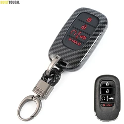 Carbon Fiber Car Key Cover Case Shell For Honda Civic Accord Pilot HRV HR-V CRV CR-V 2022 2023 2024 keyless Remote Key Fob