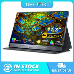 UPERFECT 17.3 Inch 4K Portable Monitor 3840*2160 500Nits IPS External Display Game PC Screen For Switch Laptop Mac Xiaomi Huawei