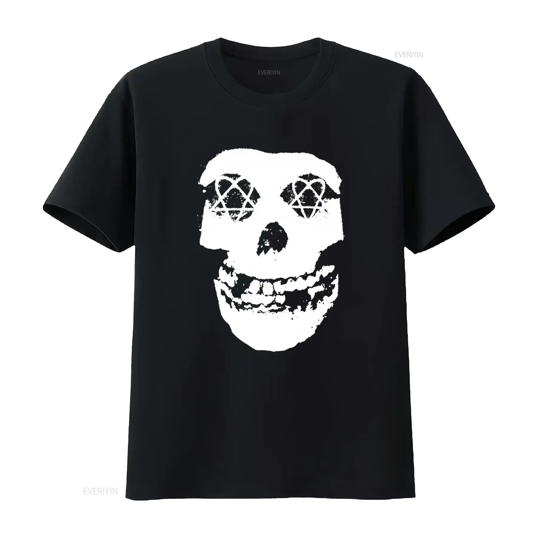 HIM x Misfits MASHUP His Infernal Majesty Hand Silk Screen Print Heartagram Fiend Rock Goth Horror Punk Love Metal Bam T Shirt