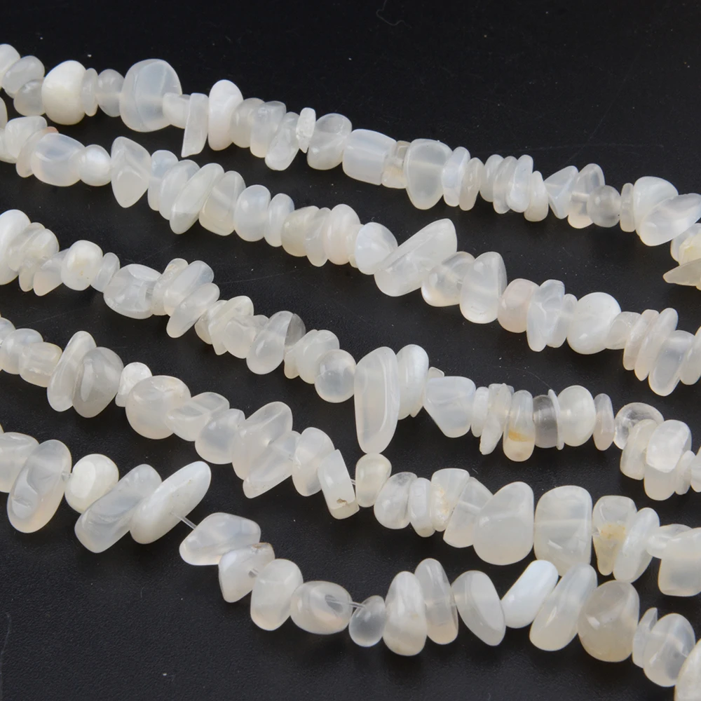 Natrural White Flash Moonstone Irregular Chip Beads 5mm-8mm DIY Bracelet/Necklace For Jewelry Making