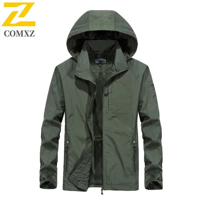

COMXZ Мужская чакета, осенняя модная ветрозащитная уличная куртка для бега нахлыстом, рыбалки, охоты, легкая верхняя одежда, куртка Gorpcore