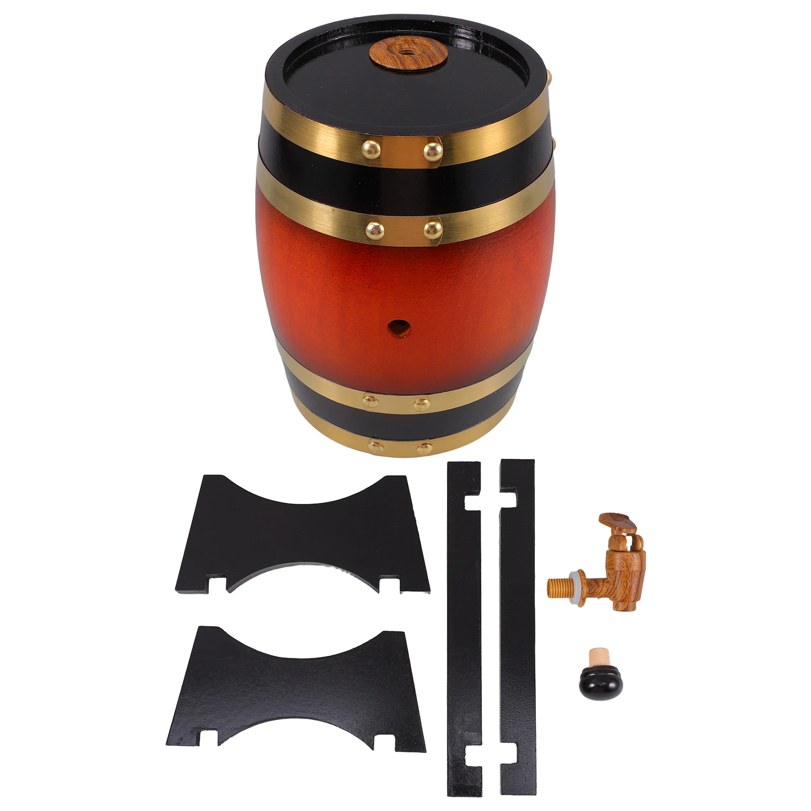 

Wooden Whiskey Barrel Decor with Stand Resin Faucet Beer Whiskey Dispenser Decor Home Party Camping Kitchen Bar