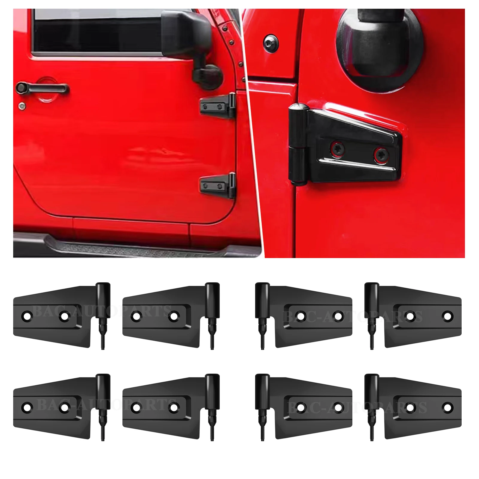 

Exterior Door Hinge Kit for Jeep Wrangler 2007-2018 JK JKU 2/4-Doors Bushing Outside Hinges Replacement Sport Rubicon Sahara