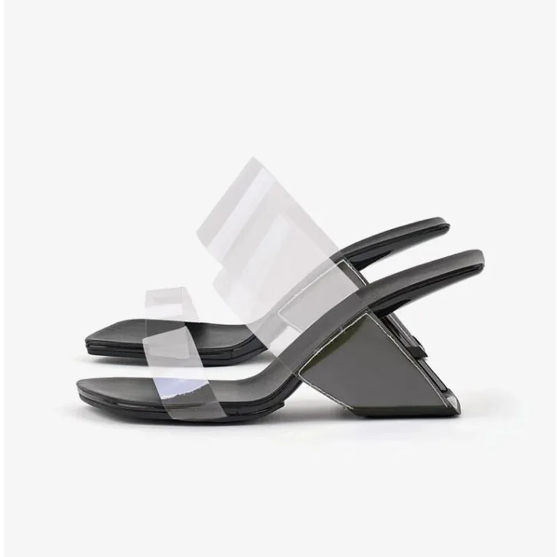 Phoentin Design Women PVC transparent Slippers 2023 summer New Sandals wedge hollow high Heels Fashion Shoes size 41 FT2705