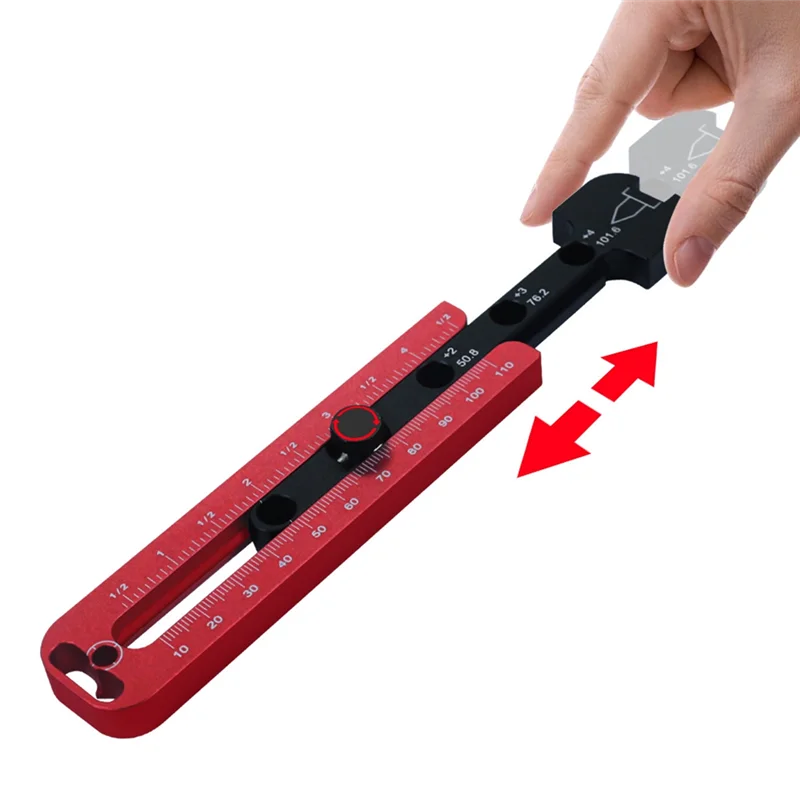 Trazador circular de brújula de dibujo para carpintería, medidor de marcado redondo ajustable métrico/pulgada