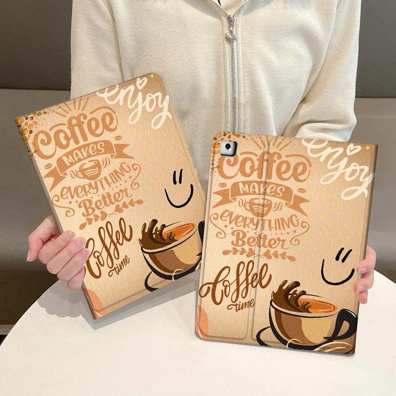 

Fashionable coffee cup For iPad Pro Air Mini 1 2 3 4 5 6 7 7th 8th 9th 10th 11th 10.2 9.7 10.5 10.9 11 Tablet Case Cover