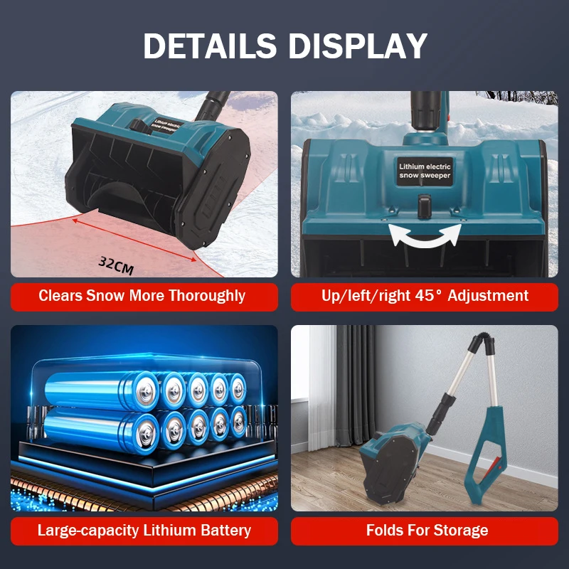 الشتاء الكهربائية سنوبلو بطارية ليثيوم مكنسة الثلج اللاسلكية مجرفة الثلج فناء الشارع سطح الطريق