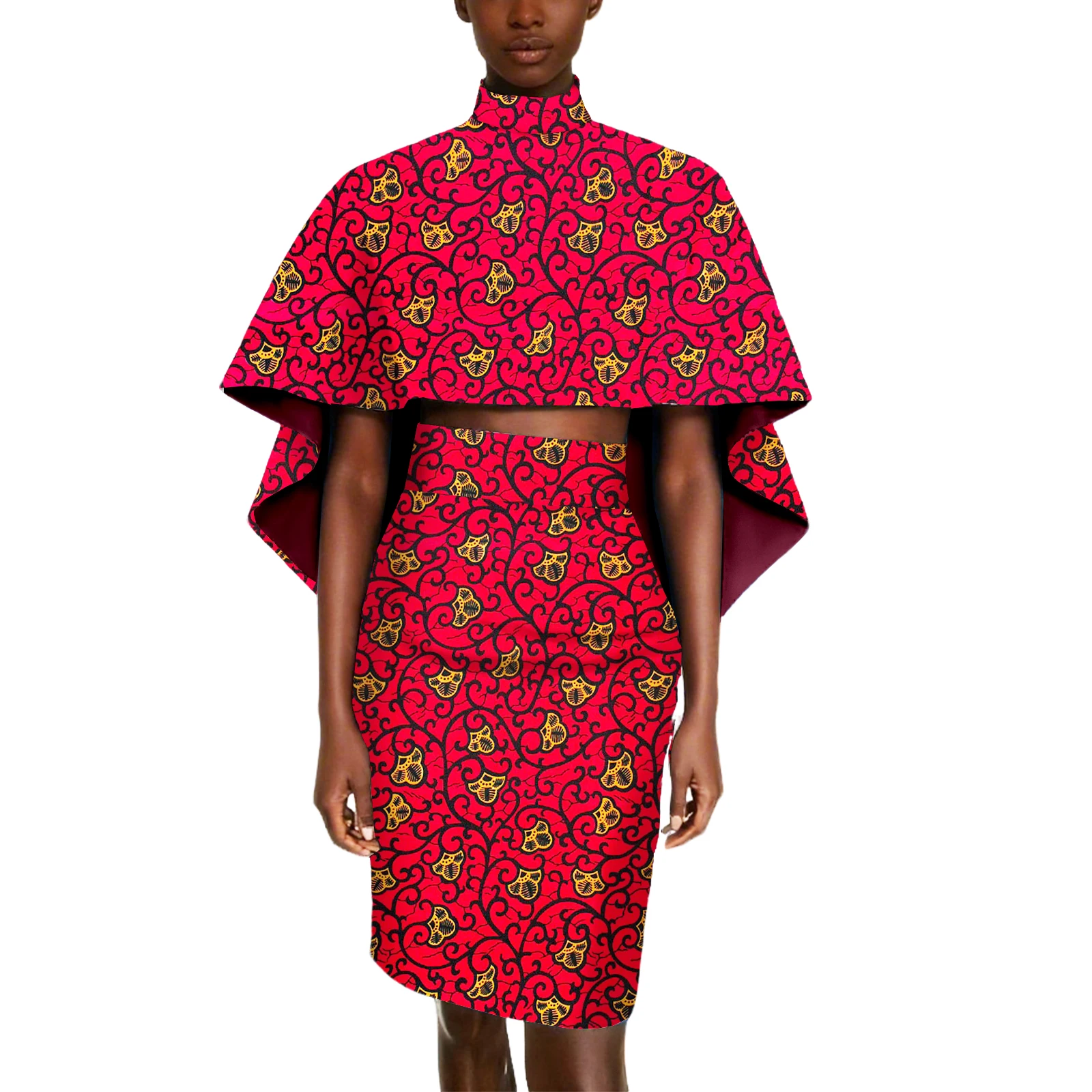 

Африканский наряд для женщин, наряд Дашики, комплект из двух предметов, плащ и юбка, одежда Anakra Kente с восковым принтом