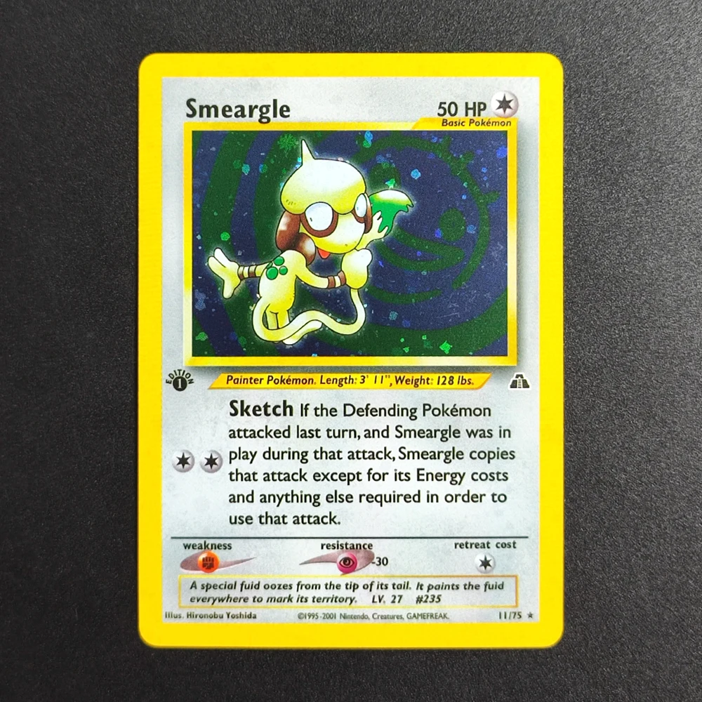 

Коллекционная карта Покемон EN Gym Challenge 1st Smeargle 11/75, супер редкая, классическая аниме-карта, игрушка