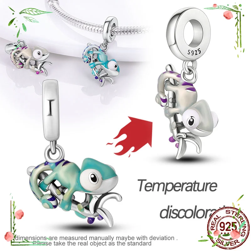 plata charms of ley 925 Silver Color Multicolor Enamel Dog Beads Pendant For Pandora 925 Original Bracelet Making DIY Jewelry