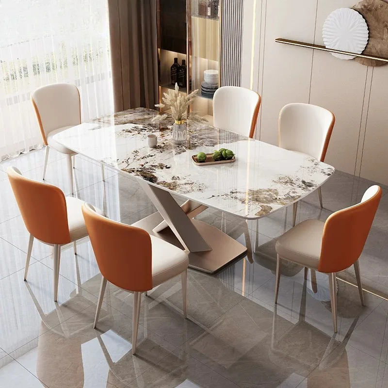 

Luxury Modern Italian Dining Chairs Dining Tables Sets Hardcover Design Large Classic Kitchen Table Unique Minimalist Furniture