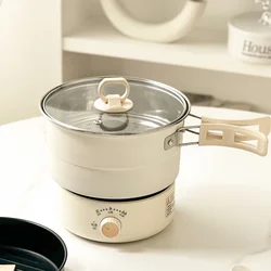 Stainless Steel Portable Folding Electric Cooking Pot Dormitory Single Mini Business Trip Boiled Noodles Electric Heating Pot