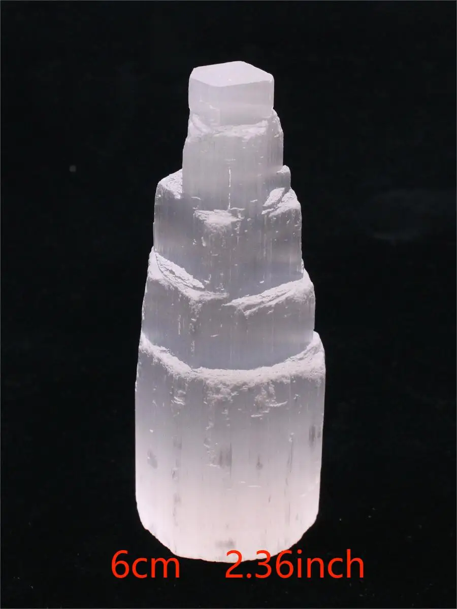 1pc Natural Selenite Crystal Selenium Skyscraper Tower, Home Decoration Meditation Stone Gypsum Tower