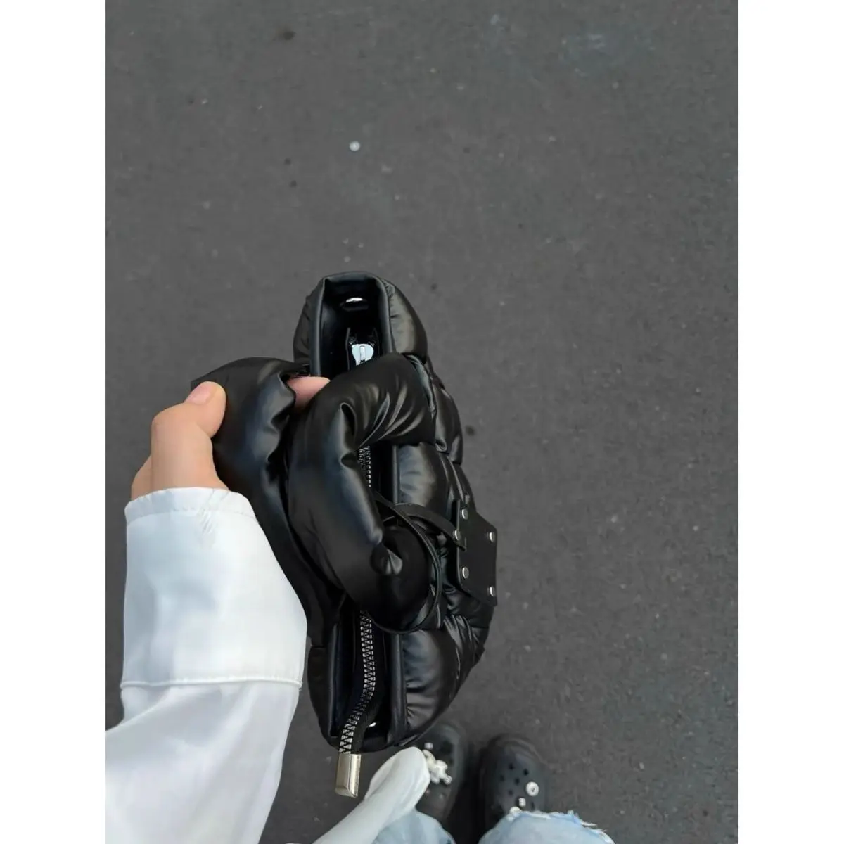 

2025 New Autumn Winter Fashionable Commuting Down Tote Bag Large Capacity Niche Single Shoulder Crossbody Bags