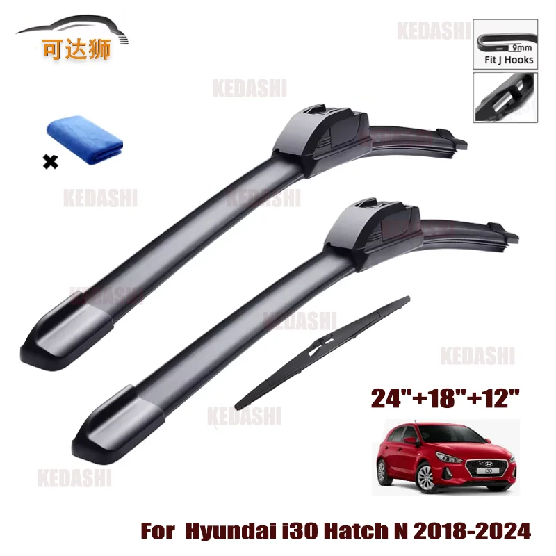 

4 шт. автомобильный дворник для Hyundai i30 Hatch N 2018-2024, передние и задние щетки стеклоочистителя, щетки, автоаксессуары 2019 2020 2021 2022 2023 2024