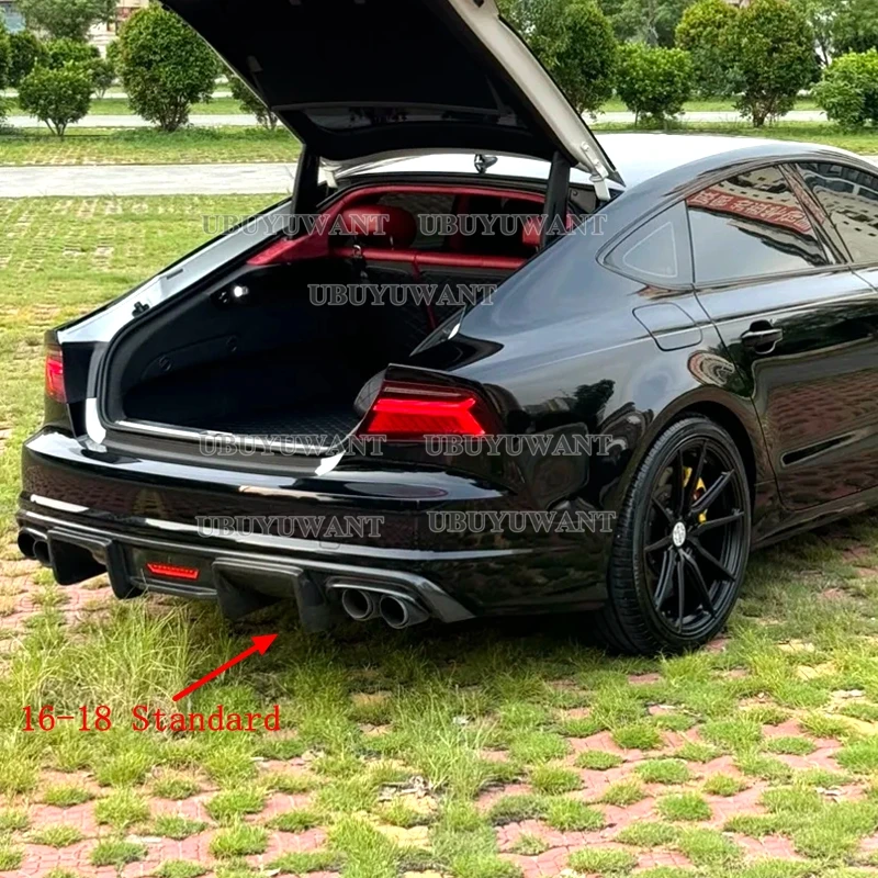 Für Audi A7 S7 RS7 2016 2017 2018 Carbon Faser/FRP Schwarz Hinten Stoßstange Diffusor Lip Spoiler Hohe qualität Auto Zubehör