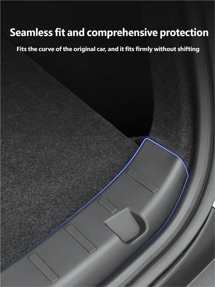 For Tesla Model YL Y L 2025 2026 Trunk Sill Plate Protector TPE Rubber Protector Threshold Bumper Pad Prevent Scratching 3