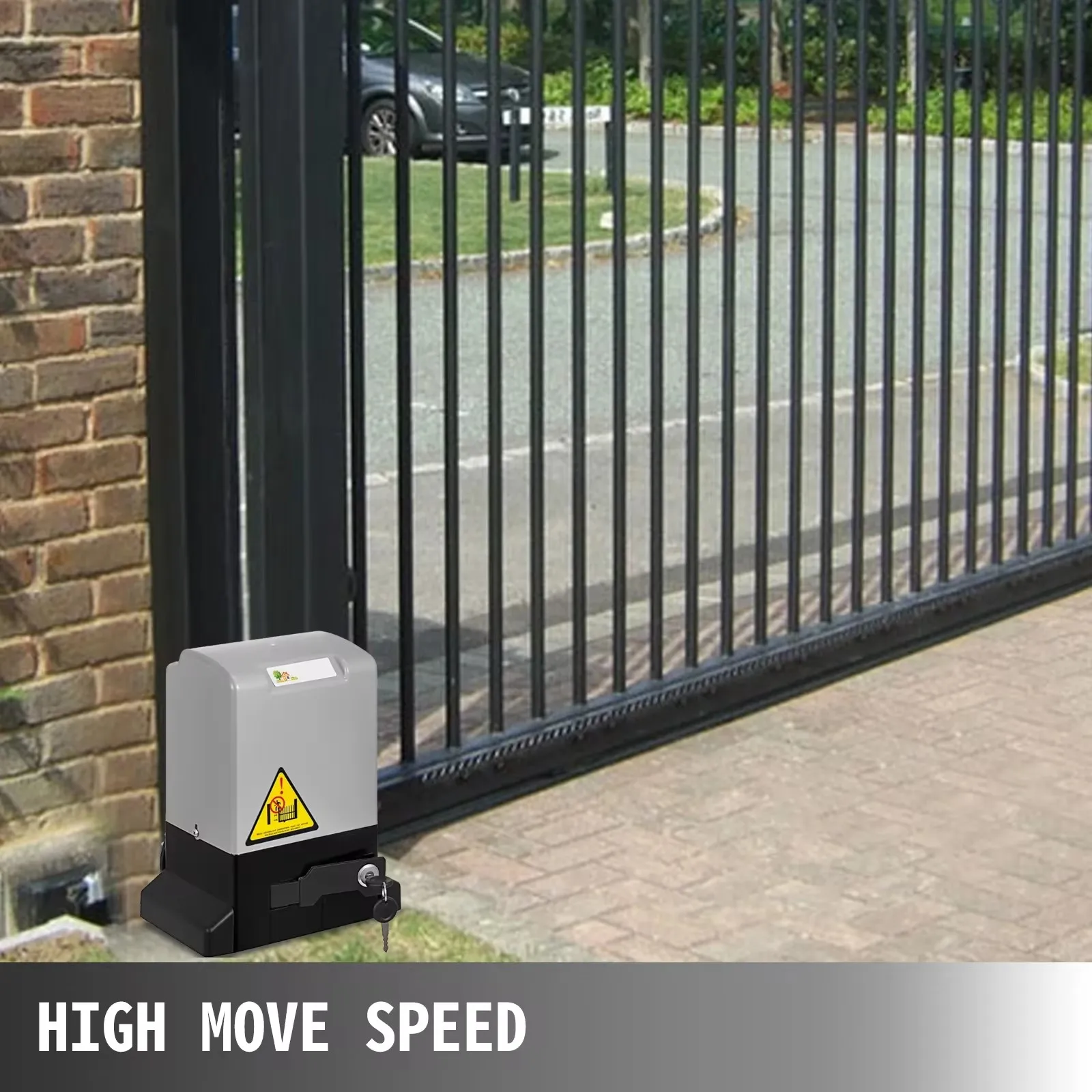 VEVOR Automatic Gate Opener Kit 1300LBS/600KG With 2 Remote Controls 4m Racks Infrared Security Photocell Sensor 220V