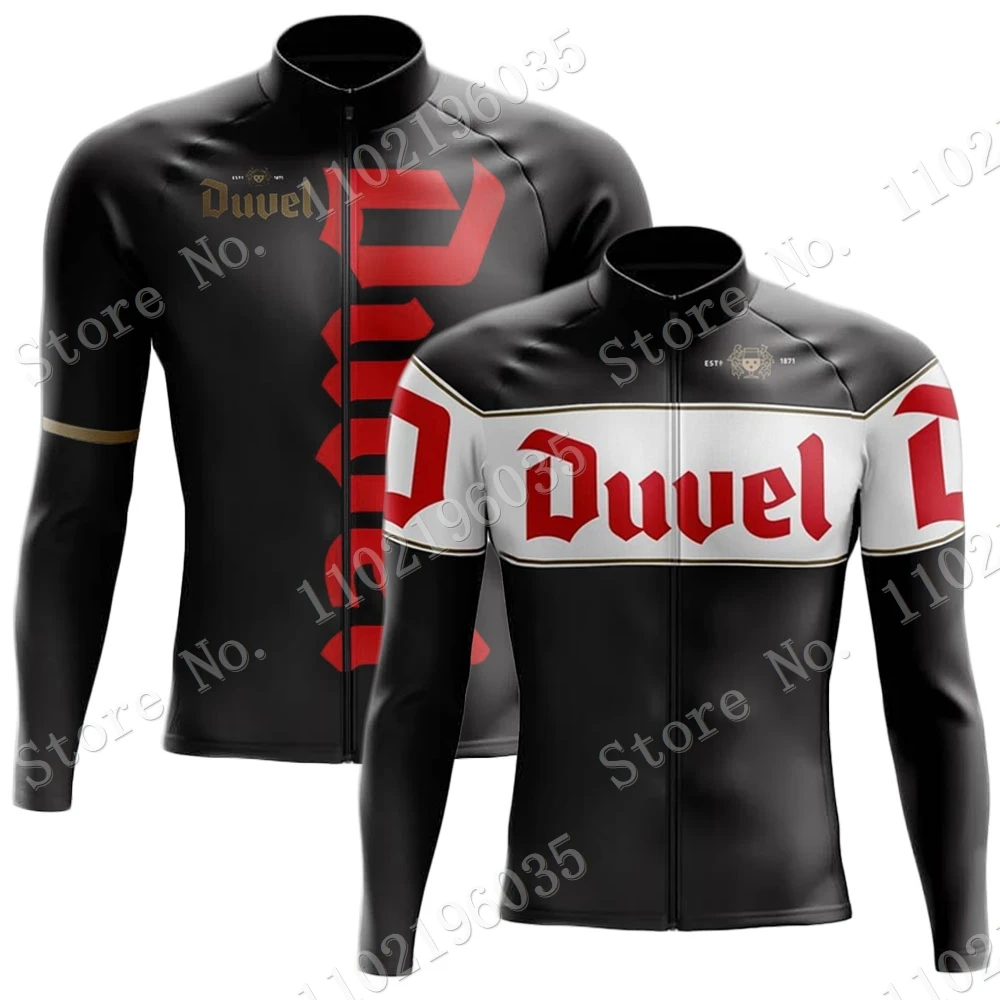 Maillot Duvel 2023 Winter Cycling Jersey Long Sleeve Mens Retro Beer Clothing Race Road Bike Shirts Bicycle Tops MTB Uniform