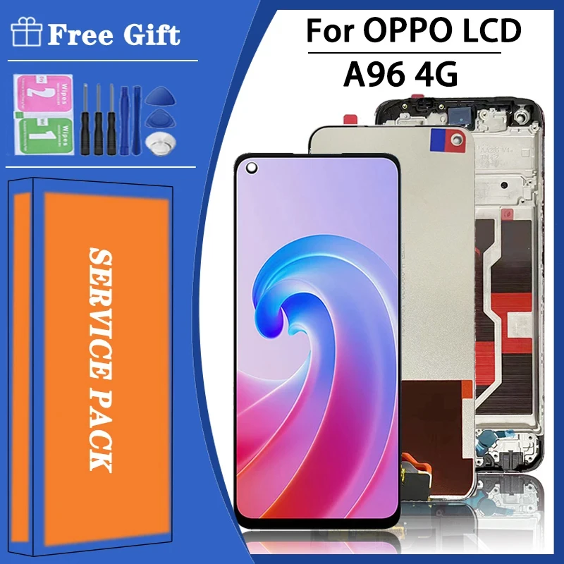 

6.59"Inch 90hz For OPPO A96 LCD CPH2333 Display With Frame Screen LCD Touch Panel Digitizer For OppoA96 LCD Replacement