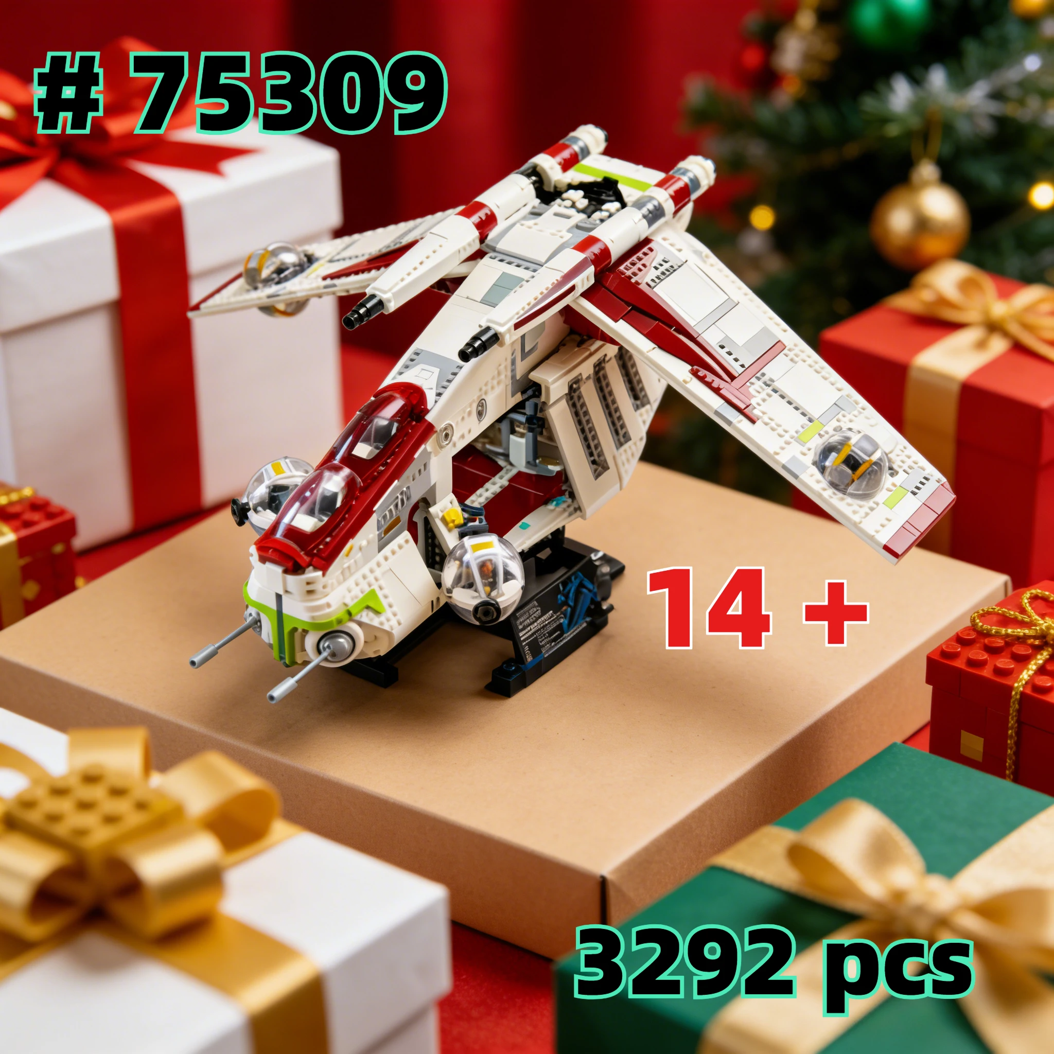 

Конструктор 3292 детали: Звездный Разрушитель Republic Fighter Gunship 75309, модель-головоломка для детей, подарок на день рождения
