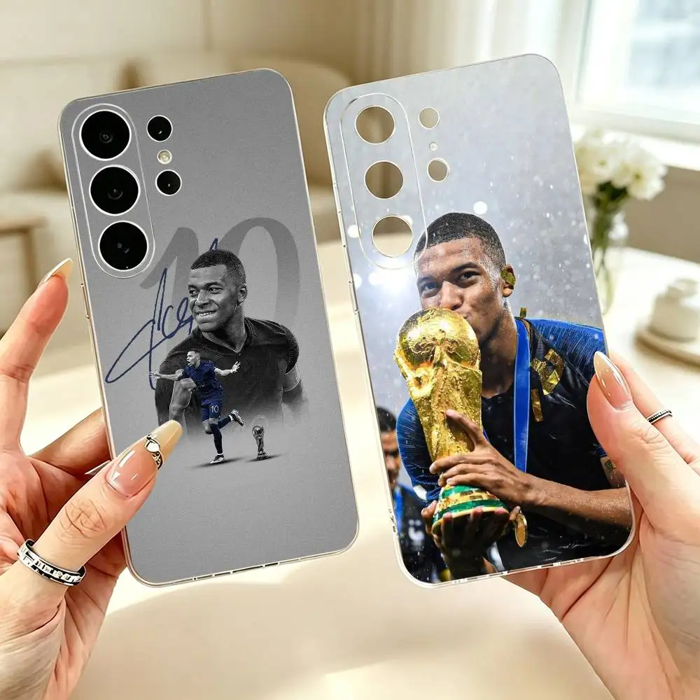 Football K-Kylian M-Mbappe  Clear Soft Silicone Phone Case for Samsung S25 S24 S23 S22 S21 S20 Ultra Plus