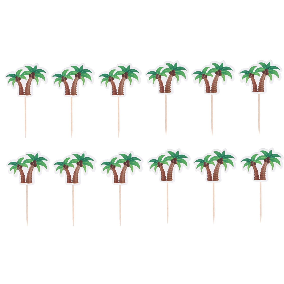 

12pcs Coconut Tree Cake Decor Beautiful Dessert Insert Creative Birthday Party Supplies Artificial Plants Cake TopperPlant