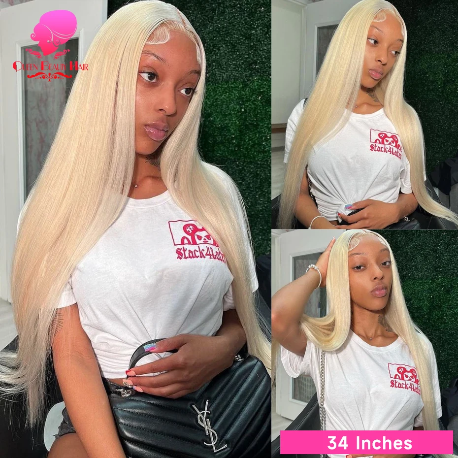 40 Zoll gerade 250 Dichte Echthaarperücken Honigblond 613 Lace Frontal Perücke 13x6 13x4 Transparente Lace Front Echthaarperücke – Detail 8