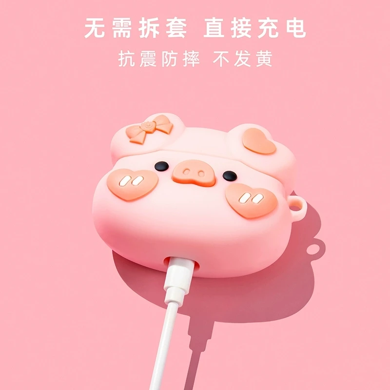 Airpods용 1 2 3 4 Pro Pro 2 핑크 돼지 실리콘 이어폰 케이스 액세서리 커버