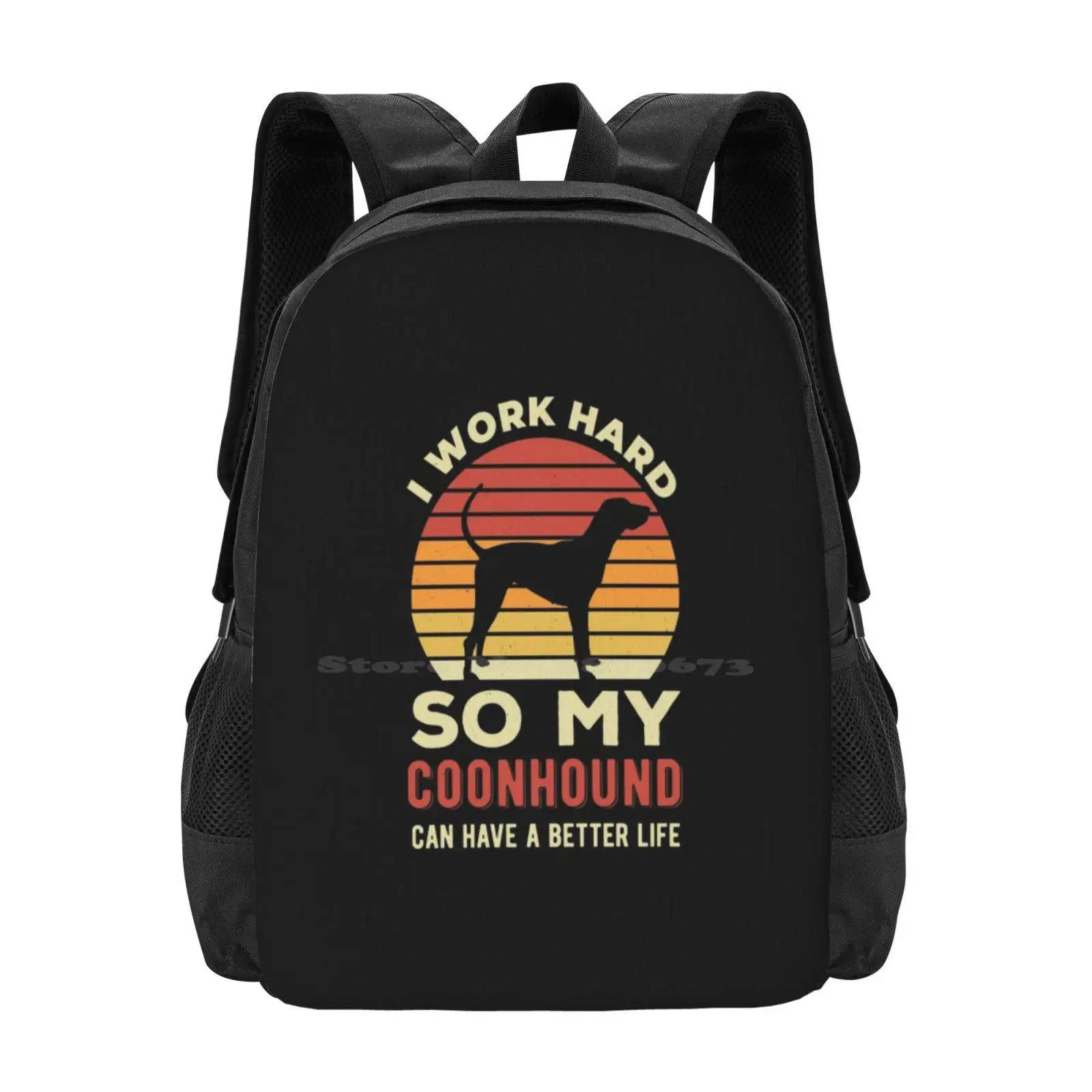 Funny Coonhound Hot Sale Schoolbag Backpack Fashion Bags Coonhound Mom Coonhound Dad Coonhound Lover Coonhound Owner Funny