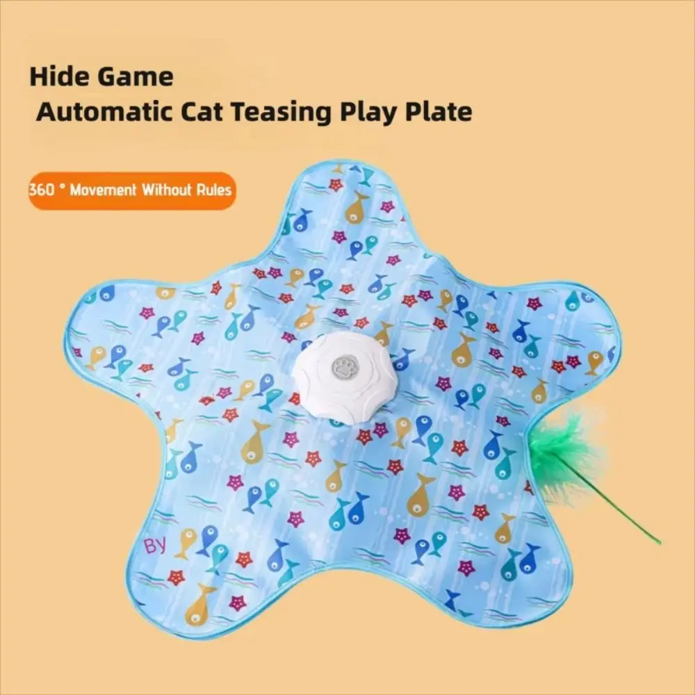 Interactive Hide and Seek Interactive Cat Toy with Mouse Squeaky Relieve Boredom Pet Play Cover Starfish Bite Resistance