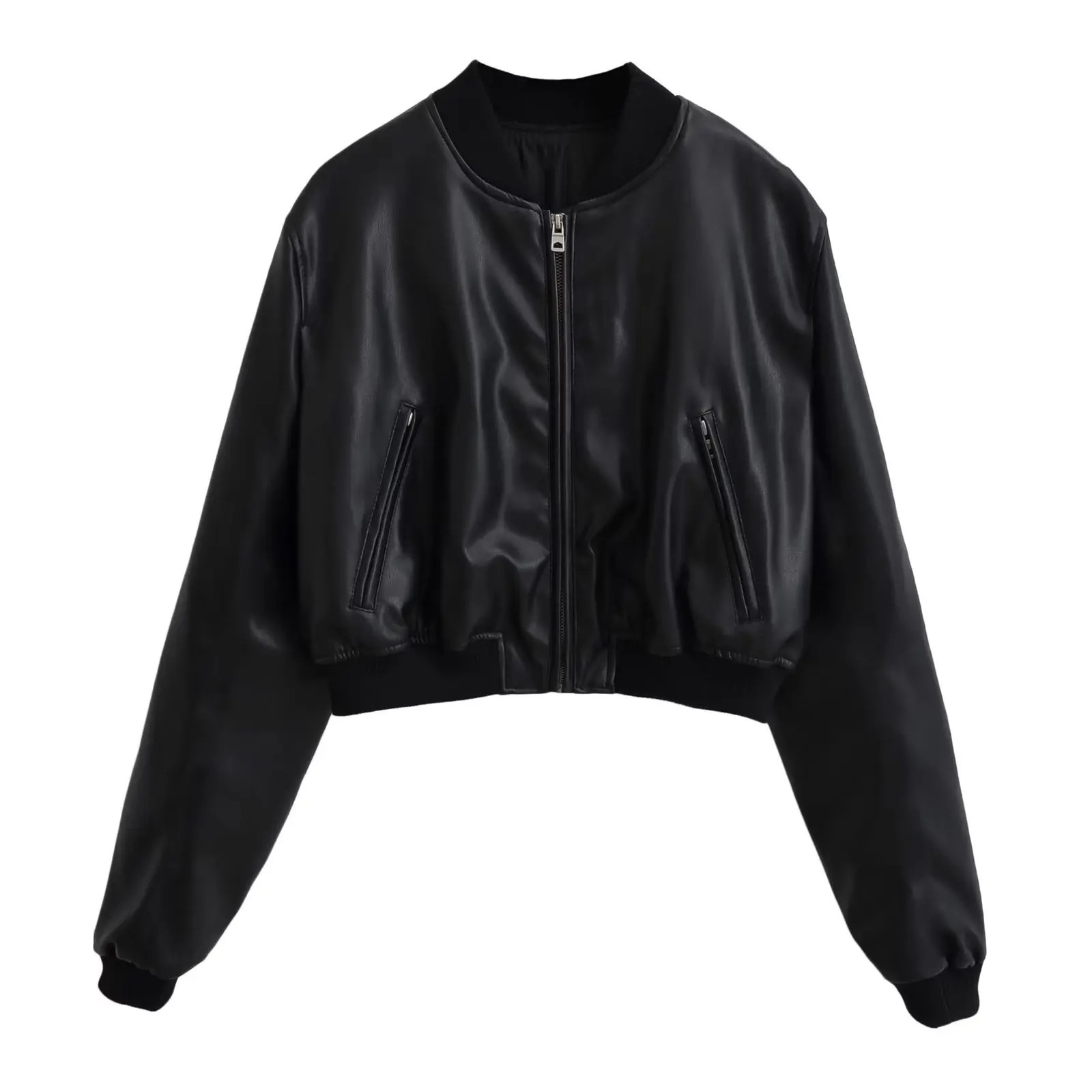 Cappotto da motociclista Cé Brown Jaet Colletto alla coreana da donna 2025 Primavera Nuovo design American Sle Leather Jaet Trendy Streetwear