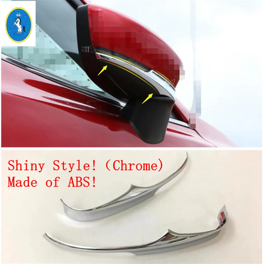 ABS Side Door Rearview Mirror Streamer Rubbing Overlay Strip Cover Trim For Mazda 6 2019 - 2024 Car Chrome Exterior Accessories