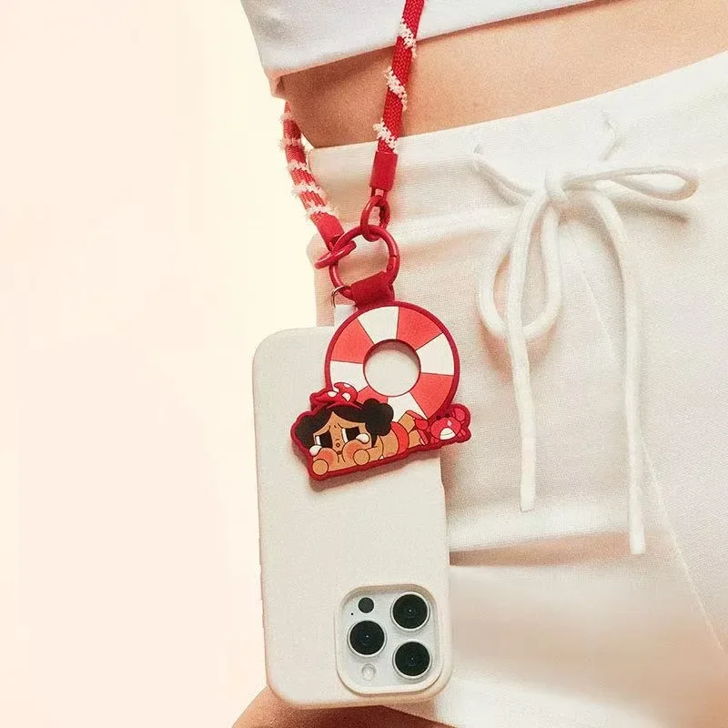 오리지널 POPMART 제품 크라이베이비 바캉스 모드 온 시리즈 롱 랜야드 블라인드 박스 귀여운 애니메이션 액션 서프라이즈 생일 선물