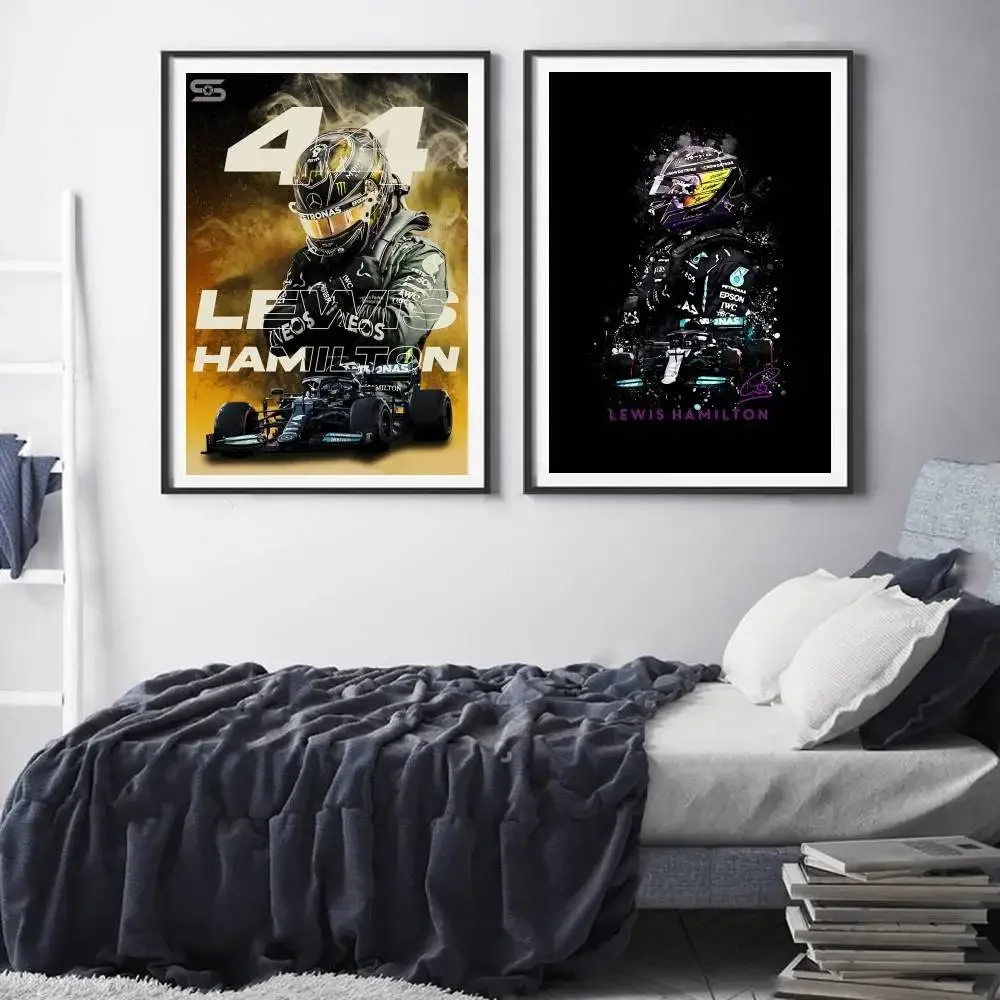 غرفة نوم مكتب ديكور المنزل حائط لوح رسم ديكور F1 L-Lewis هاميلتون الجدار ملصق فني غرفة المعيشة بار مقهى #4