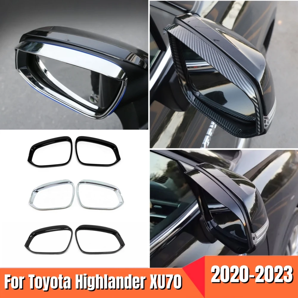 

For Toyota Highlander XU70 2020 2021 2022 2023 Rearview Mirror Visor Car Rain Eyebrow Modification Exterior Protection Parts