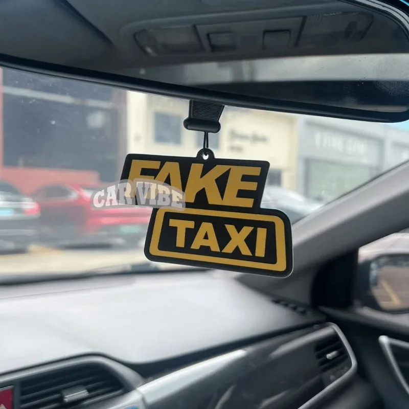 "Fake Taxi / Good Boy" Car Freshener — Mirror Hanging Scent Strip, Paper Set with Multiple Patterns, Cool Car Decor view 2