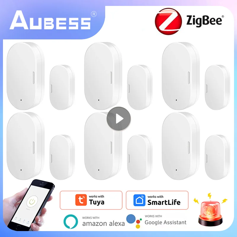 

Tuya Smart Zigbee Door Sensor Door Open/Closed Detector Home Alarm Security Protection Smart Life Control Via Alexa Google Home